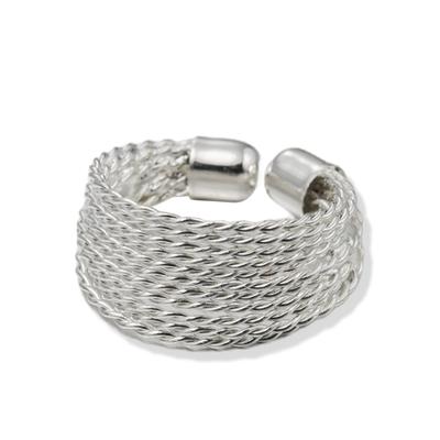 Fingerring "Schmuck Geschenk Kupfer Damenring Ring Größenverstellbar", silber (silberfarben), ANISTON JEWELRY & WATCHES, Fingerringe, Damen, 4 g, Kupfer, 5mm, Fingerring, Made in Germany