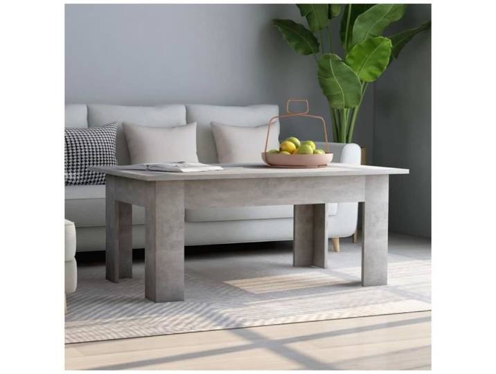 Table basse - CUQUE - Gris béton - 100 x 60 x 42 cm - Aggloméré - Design contemporain