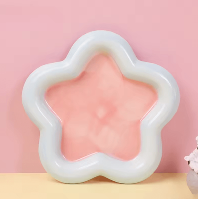 Inspire Curations WhiskerBloom Ceramic Cat Feeding Bowl blue Pink Star diameter 15cm