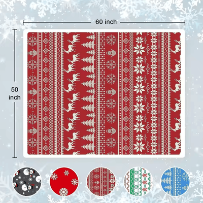 Inspire Curations Red Sherpa Christmas Flannel Throw Blanket 2 130x150cm