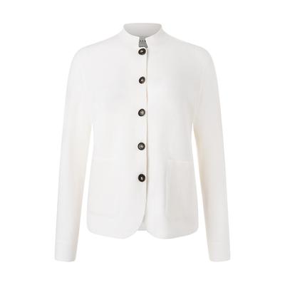 Blusenblazer MAERZ MUENCHEN "Maerz Muenchen 208400 Blazer Damen Bekleidung", Damen, Gr. 38, weiß, 100% Wolle, Blazer Blusenblazer