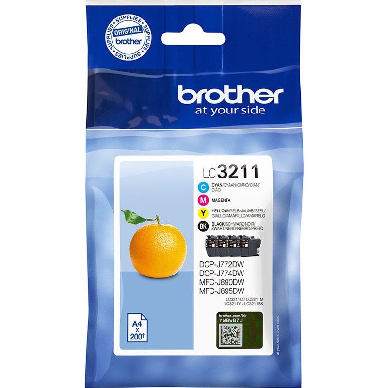 Brother LC3211 Value Pack - 4er-Pack - Schwarz, Gelb, Cyan, Magenta - original - Tintenpatrone - für DCP-J572, DCP-J772, DCP-J774, MFC-J890,