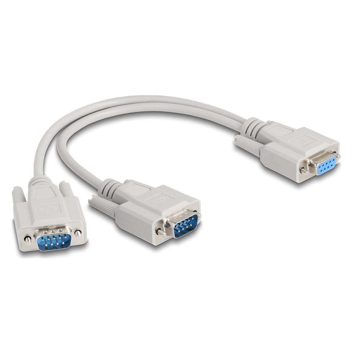 Delock 67160 - Adapter Y-Kabel D-Sub9 1 x Buchse zu 2 x Stecker mit Schrauben 30 cm (0.30 m, VGA) (67160)