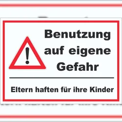 HB-Druck Benutzung auf eigene Gefahr Aufkleber A1 (594x841mm)