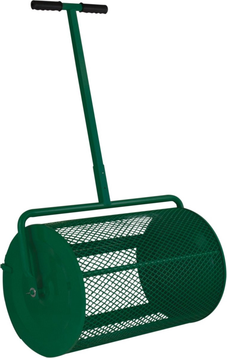 Compost- en veenmosverspreider met T-greep en 80L capaciteit - Groen