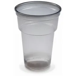 VEPATIM 50x Mehrwegbecher Pfandbecher rauch-grau transparent PP Eichstrich 0,2 l O 7,8 cm