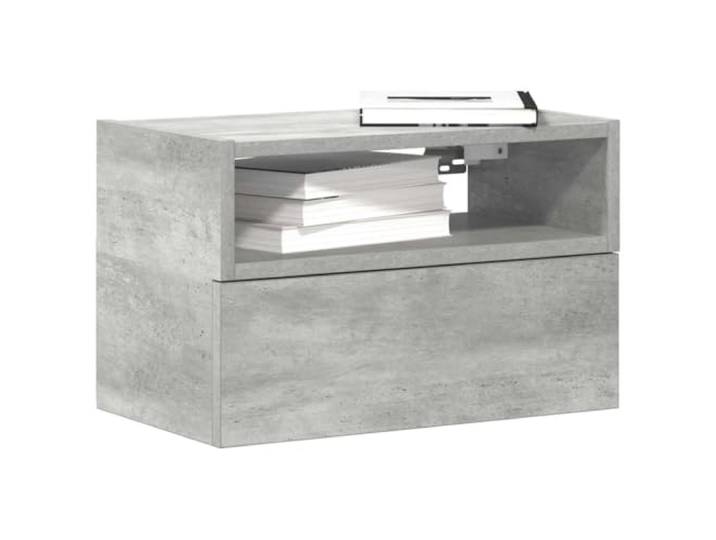 HEFZGDB Wand-Nachttische 2 STK. Betongrau 45x26x28,5 cm mit Schublade und Ablage – Stauraum Lösung für Schlafzimmer, Wandmontage, Holzwerkstoff, Langlebig und Pflegeleicht