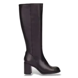 Wonders für Damen. I-9220_5716_5792 Nietenstiefel aus Leder 20 Schwarz (35), 5 bis 8 cm, Reißverschluss, Lässig, Klassisch