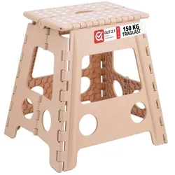 Relaxdays Klapphocker faltbar XL Beige,Weiß