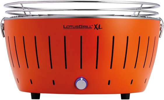 LotusGrill LG G435 U OR - Tragbarer XL-Grill für den Außenbereich - Orangefarbene Außenhülle