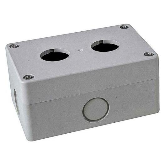 RS PRO Steuerstation Leergehäuse, 2 x Ø 22mm, 105 x 70 x 51mm, Grau, ABS, IP 65 (1947461)