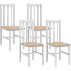 ESSZIMMERSTÜHLE 4er Set Kiefernholz Naturholz