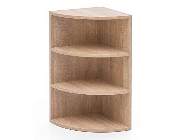 WOHNLING Étagère d'angle 30x30x60 cm Sonoma\, Étagère Murale 3 Compartiments étagère suspendue pour la coin\, étagère murale flottant haute\, étagère en bois pour livres et déco