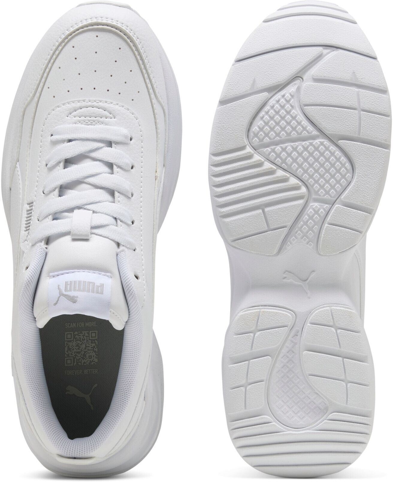 Sneaker PUMA "CILIA MODE", Damen, Gr. 37,5, Textil, weiss (puma weiß, puma silber), Synthetik, Schuhe Sneaker, für Alltag, mit SOFTFOAM+ Einlegesohle puma weiß, puma silber 37,5, Textil