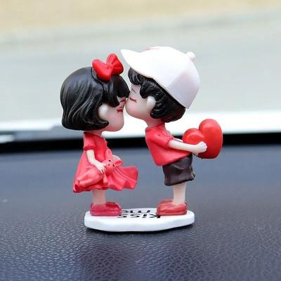 Uplift Essentials "Romantic ""Sweet Kiss"" 3D Animated Dashboard & Interior Ornament Set kissing With Heart"