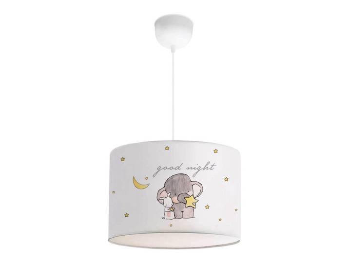 lux.pro Kinderhängeleuchte Rugby, Weiß, Grau, Rund, E27, 28x70x28 cm, Lampen & Leuchten, Kinderzimmerlampen