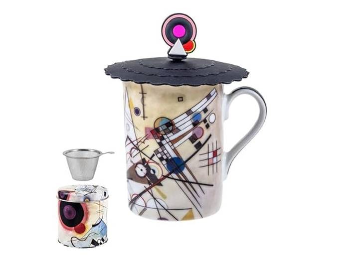 DRW Set mit 6 Infusionstassen mit Filter, Edelstahl, Kandiski, Tasse: 8 x 8 x 10 cm