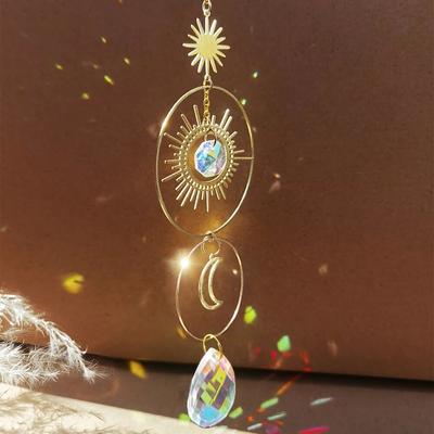 Fusion Finds Suncatcher Crystal Sun Moon Prism Rainbow Maker For Garden & Window Decor sun Catcher M01026