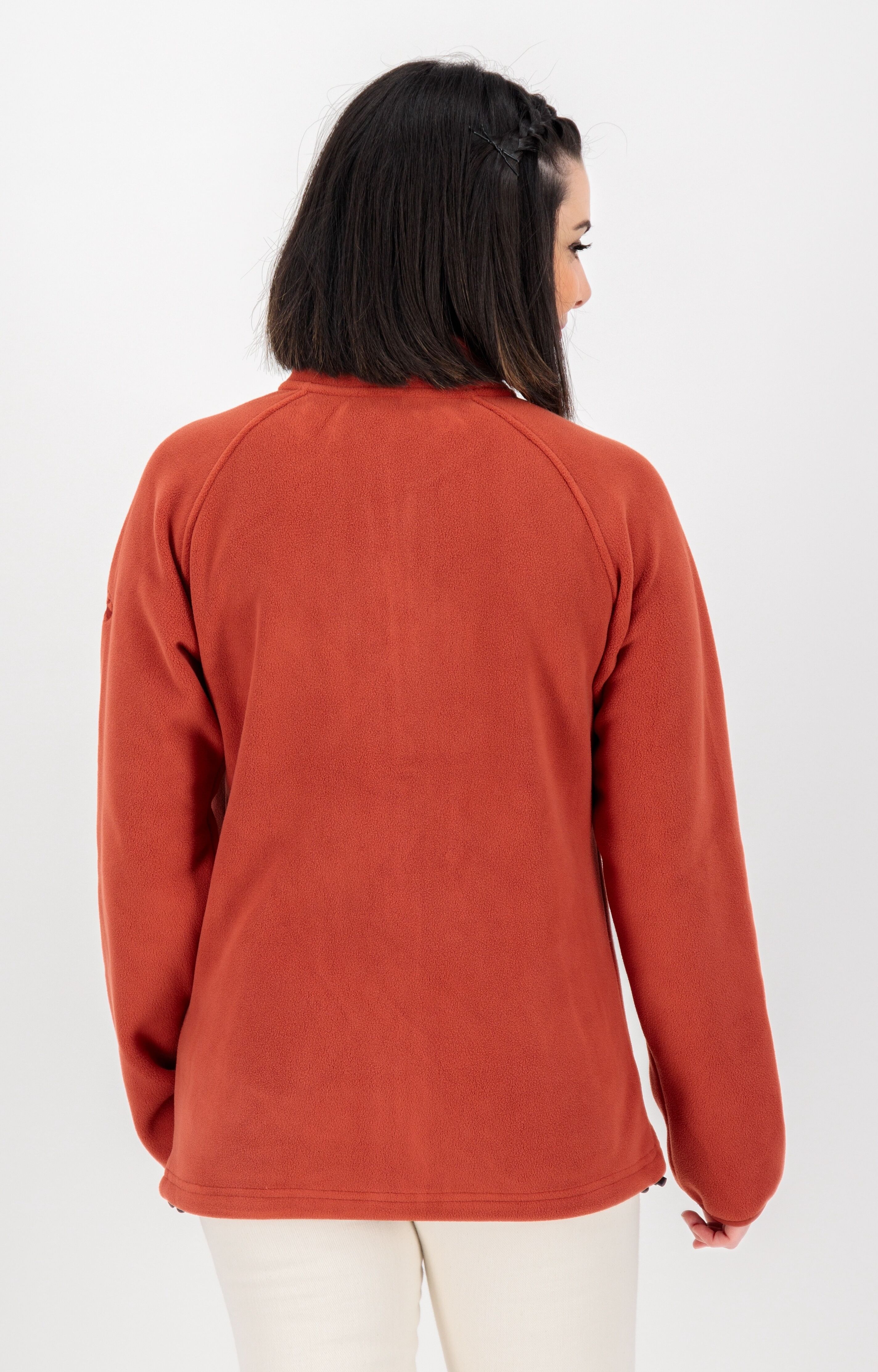 Fleecejacke DEPROC ACTIVE "WAWA BAY", Damen, Gr. 44L, rot (chilli), Fleece, 100% Polyester, regular fit hüftbedeckend, Raglanärmel gerader Abschluss mit Kordelzug, Jacken Fleecejacke, auch in grossen Grössen erhältlich chilli 44L