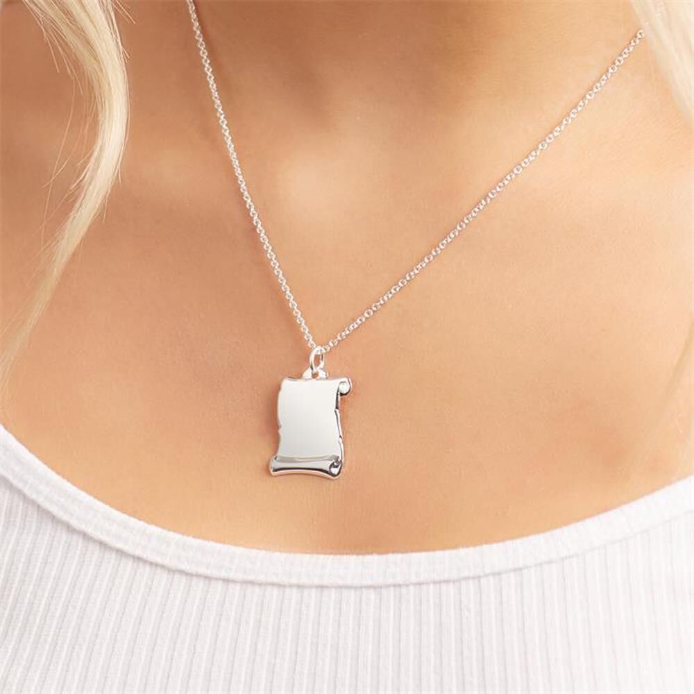 Unique Silberkette mit Anhänger Gravur möglich silber