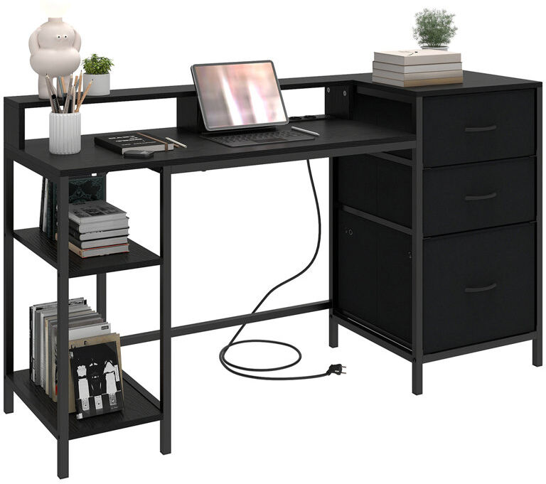 Metro Iron Computer Desk Black 87cm H X 144cm W X 50cm D