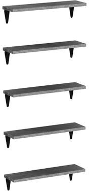 "Wallniture Arras 17x4.5"" Floating Bookshelves, Hanging Shelves for Living Room, Farmhouse Decor, Custom Finish and Piece Options"