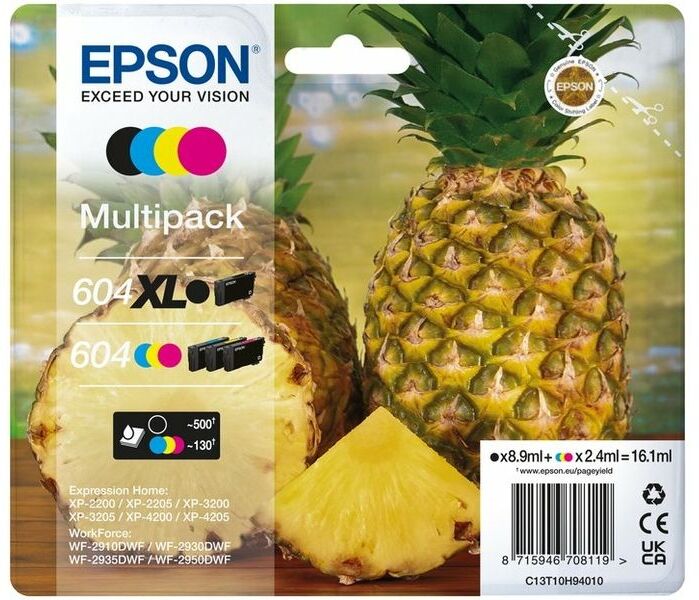 Epson 604 (C13T10H94010 (604/604XL)) - 4-farbig - Druckerpatrone - Multipack