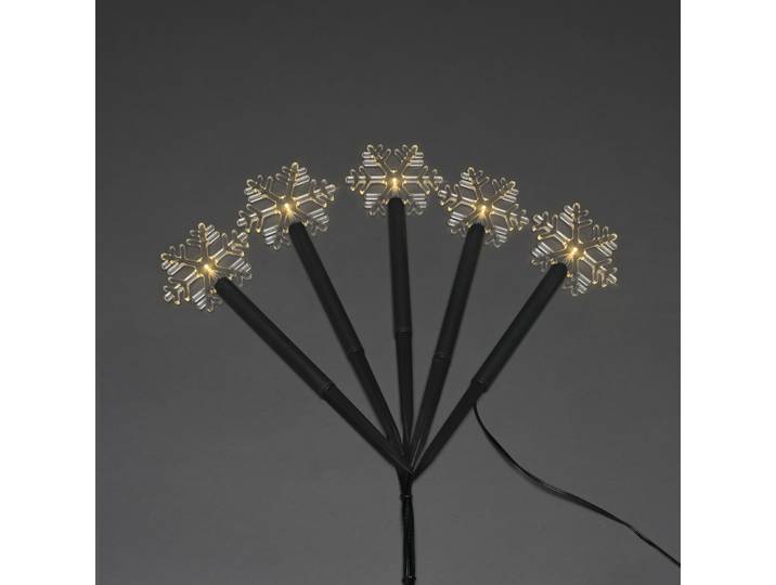 LED Spiessleuchte mit 5 Schneeflocken