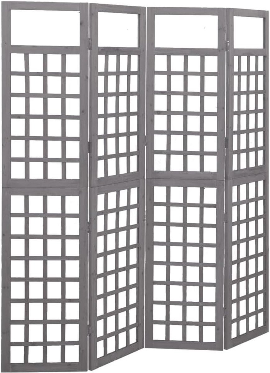 Opvouwbaar Houten Kamerscherm met 4 Panelen - Tuin/Terras Scheidingswand