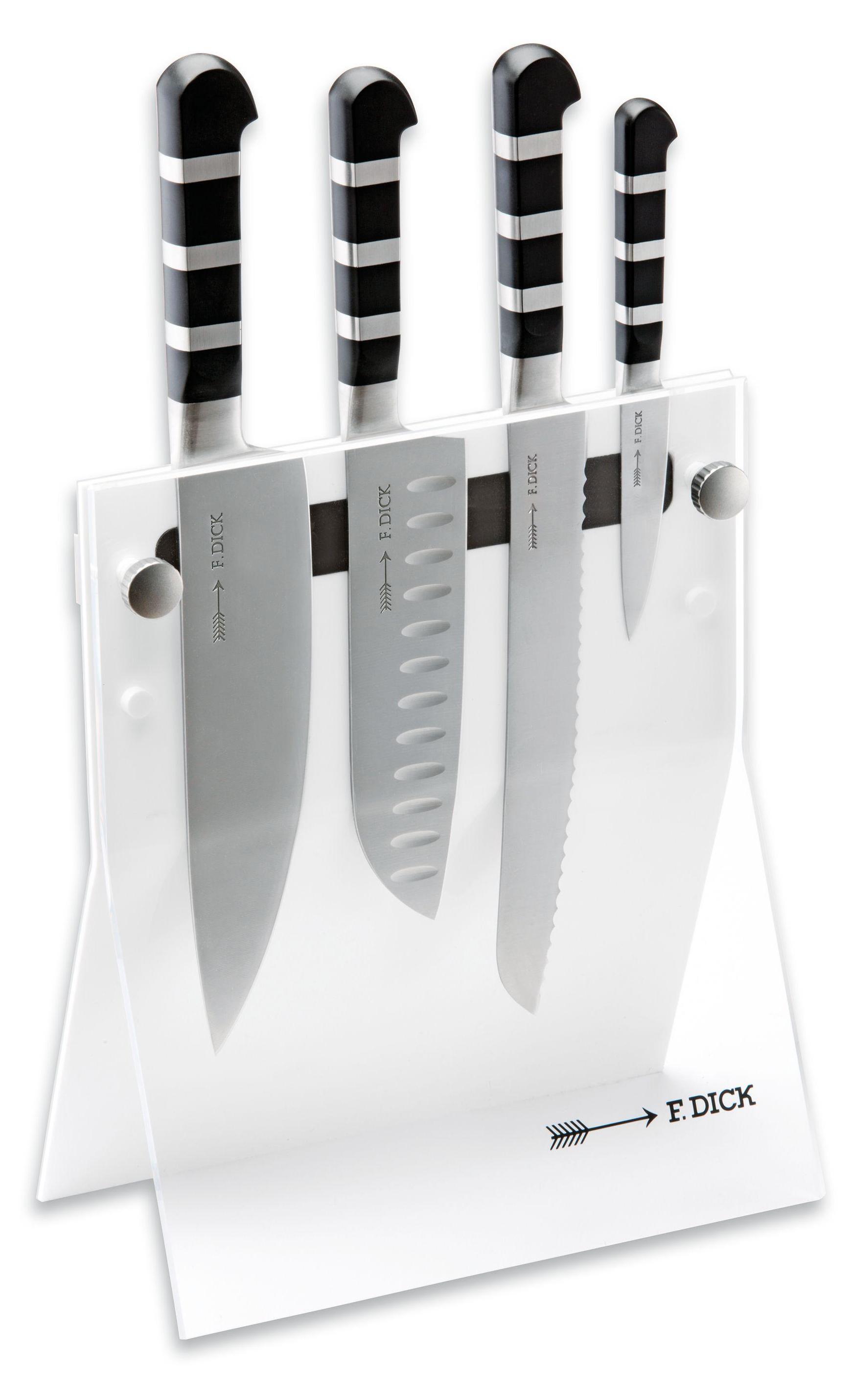 F. Dick Messerblock 4Knives weiö' 1905 4-teilig Messerset 24 x 12,5 x 42 cm