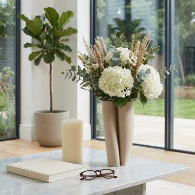 Sagebrook Home Sculptural 3D Printed Curved Vase for Entryway or Bedroom Decor