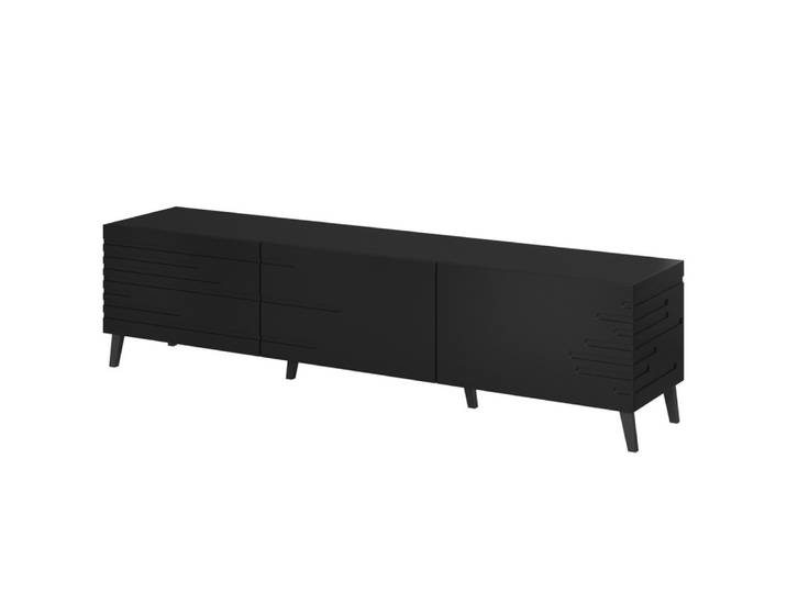 Meuble tv design noir mat 186cm