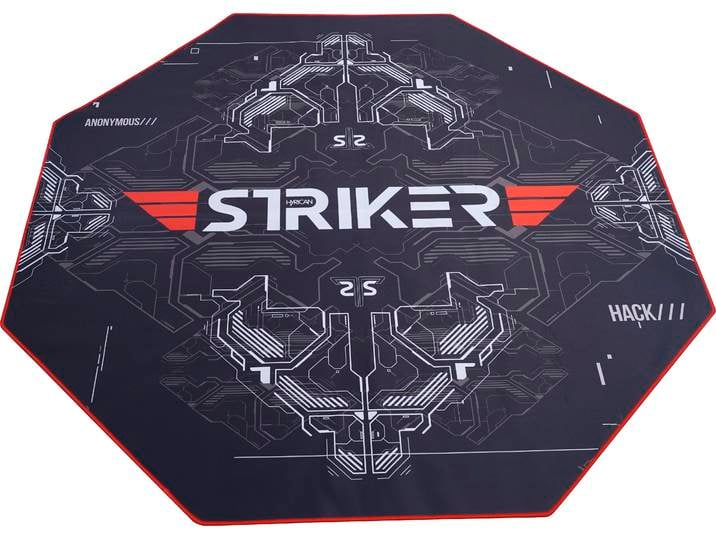 Bodenschutzmatte HYRICAN Hyrican Striker Gaming Stuhlunterlage/Bodenschutzmatte 1100x1100x2mm , rot, B:110cm H:2mm L:110cm, Kunststoff, Bodenschutzplatten, Bodenschutzmatte, 8- eckige Form