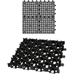 BigDean 4x Rasengitter Paddockplatte SCHWARZ 50x50 cm Rasenmatten Rasenwaben Kiesgitter Parkplatzrasen 1m2