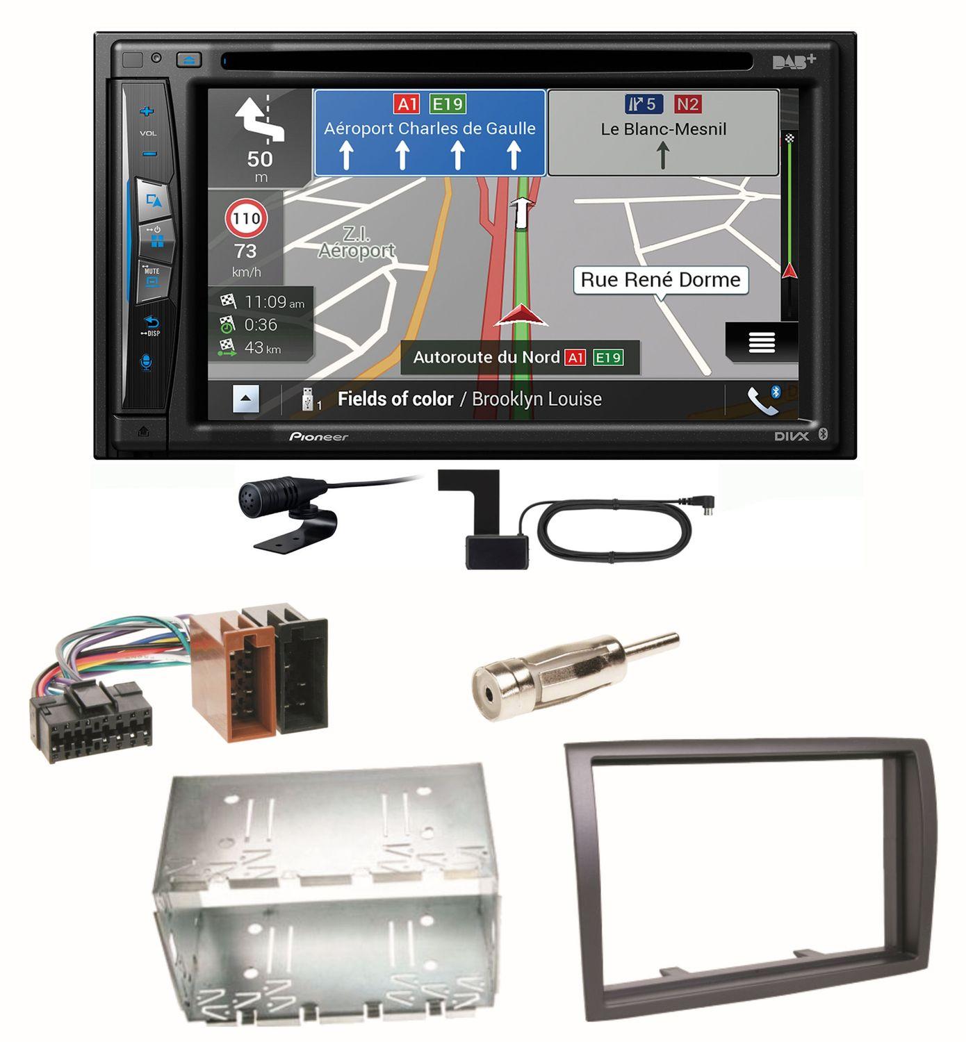 Pioneer AVIC-Z730DAB Navigation DAB+ USB Einbauset für Fiat Ducato Boxer Jumper