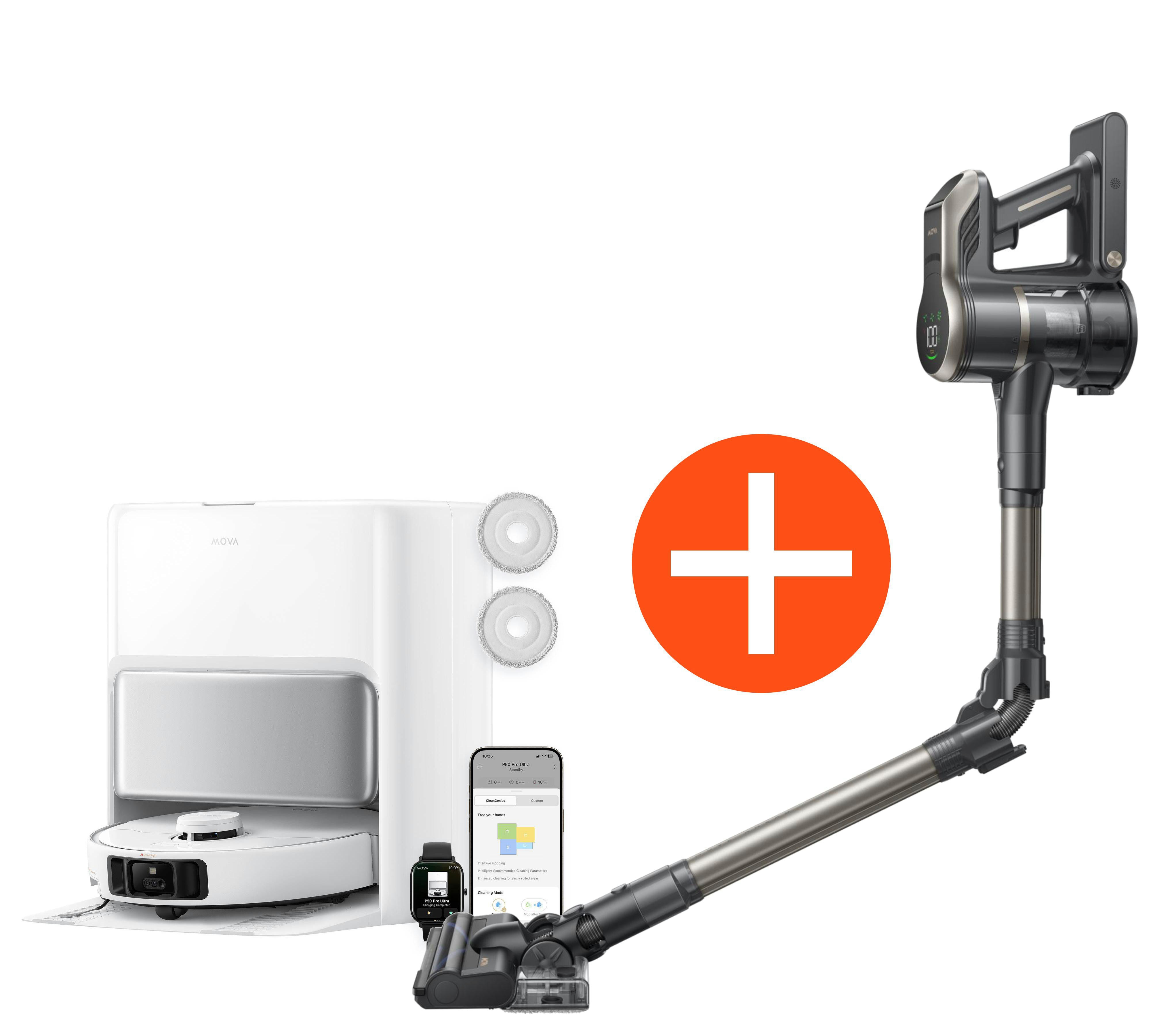 Mova P50 Pro Ultra Saugroboter mit Wischfunktion Bundle mit MOVA S2 Detect