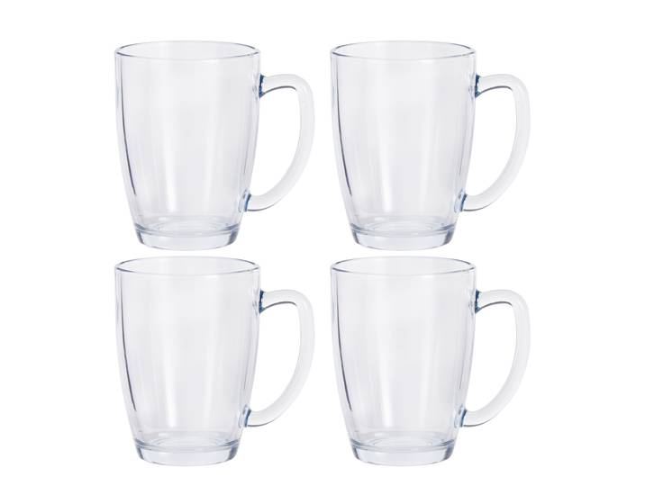 Kaffeeglas Teeglas mit Henkel 4er Set 400 ml