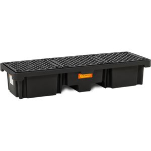 CEMO Auffangwanne 220/3, 11272, aus Polyethylen, 186 x 66cm, Polyethylen-Gitterrost, unterfahrbar, 215 Liter