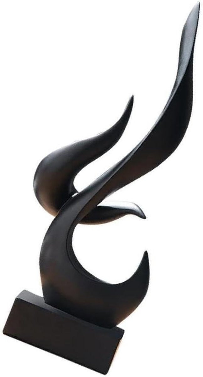 Decoratief Beeld Abstract Vlam Design Zwart - Hoogte: 39 cm