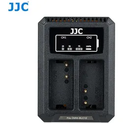 JJC Panasonic DCH BLC12 USB Dual Battery Charger (DMW BLC12, Sigma BP 51, Leica BP DC12) (Kamera Akku Ladegerät), Kamera Stromversorgung, Schwarz