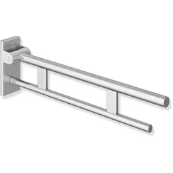 HEWI System 900 Mobiler Stützklappgriff Duo, Design A, Edelstahl, schliff, Ausladung 750 mm