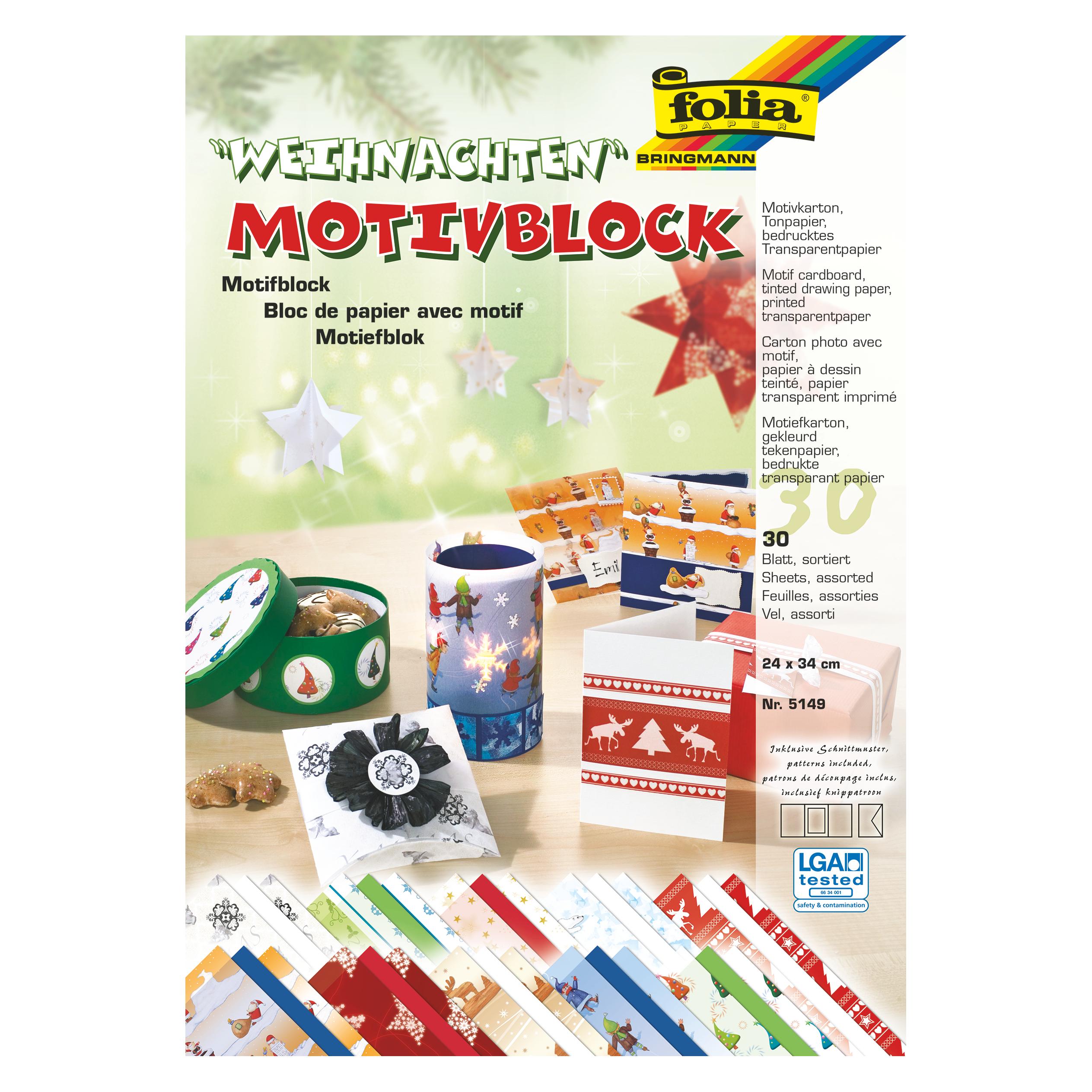Folia Motivblock Weihnachten 2 (270 g/m², 1x) (5149)