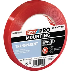 TESA 66965-2 - Montageband tesa PRO Transparent, 25 m x 19 mm