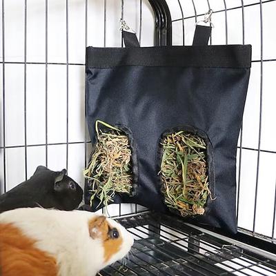 Heu-Futtertasche für Kaninchen, Heuhalter mit verstellbarem Schultergurt, Heu-Futtertasche zum Aufhängen für Kaninchen und Meerschweinchen, Heu-Futtertasche für Kleintiere aus Oxford-Stoff