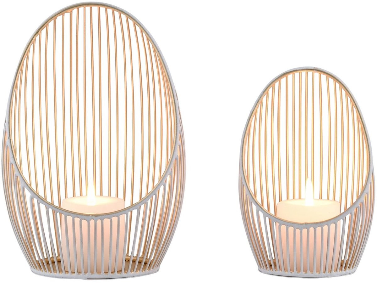 Dailygoods Theelichthouder Set van 2 - Scandinavisch Design - Metaal