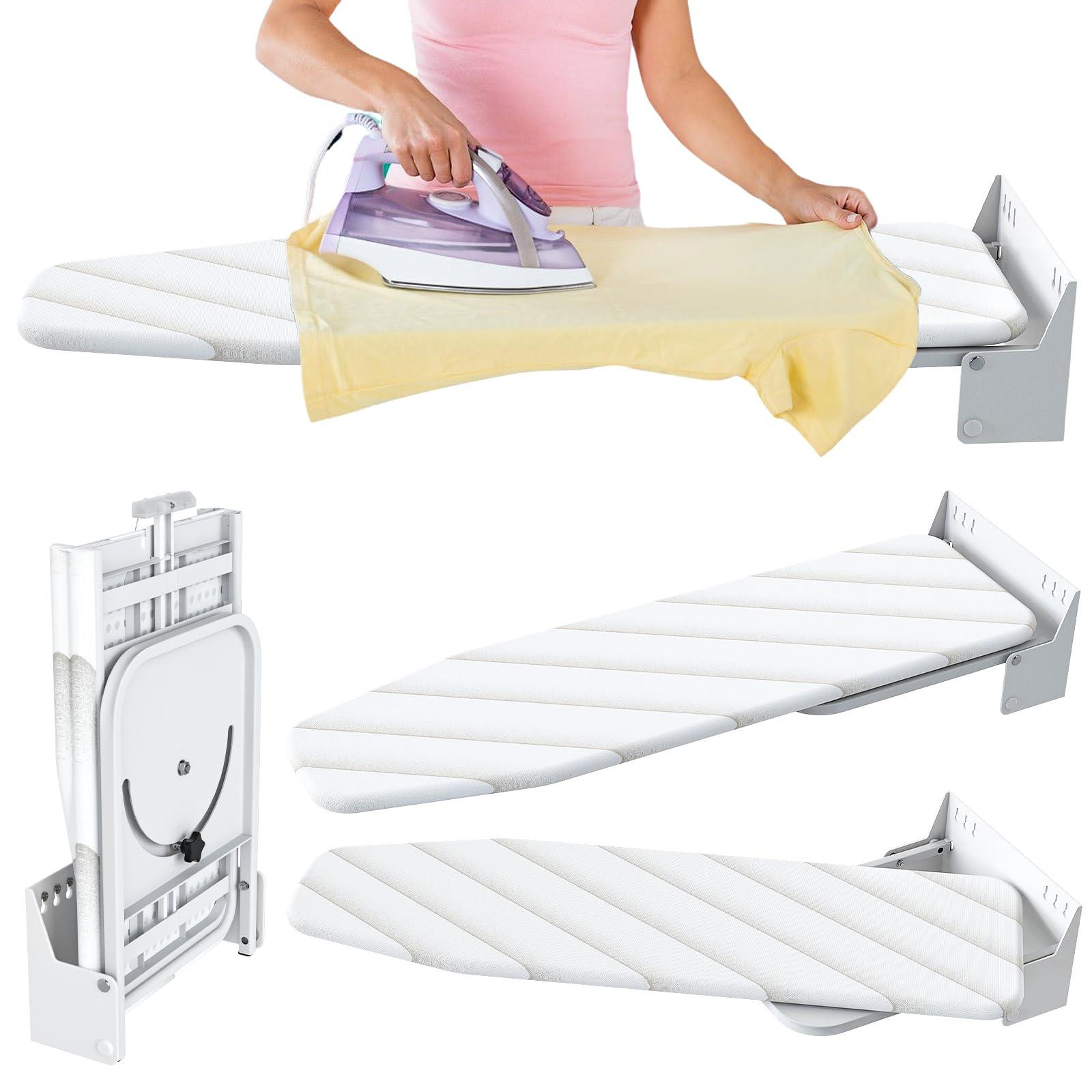 Dripio Opklapbare strijkplank met bekleding, wit, B/D/H: 98,5 x 30 x 18,5 cm