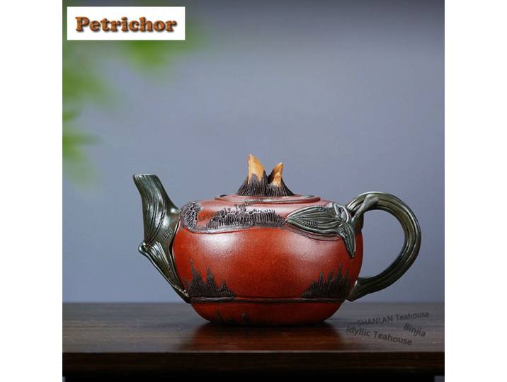 Yixing – théières antiques en argile violette de 570ml, Pot de pousses de bambou fait à la main, minerai brut, bouilloire de boue rouge avec infuseur, service à thé Zisha