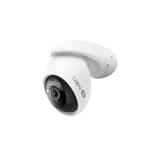TP-Link Tapo TC46 Pan/Tilt Wifi-beveiligingscamera voor buiten, 4K 8MP, 360° AI-tracking en Starlight kleurnachtzicht, IP66