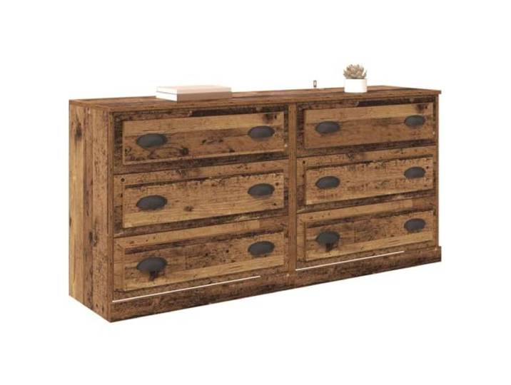 KTHLBRH Anrichte aus altem Holz, 70 x 35,5 x 67,5 cm, 2 Stück Mehrschichtiges Holz, mit Schublade, mattes Finish, moderner Stil, pflegeleicht