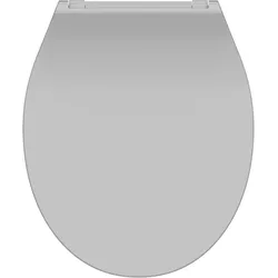 Schütte Duroplast WC Sitz SLIM GREY, Toilettendeckel mit Absenkautomatik und Schnellverschluss, Klobrille im flachem Design